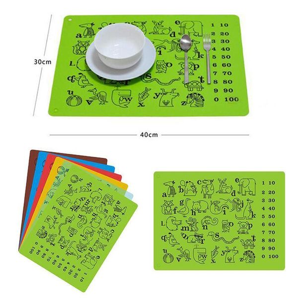 

mats & pads silicone dining tableware pad placemat kitchen tools graffiti bpa suction cup table insulated for kids