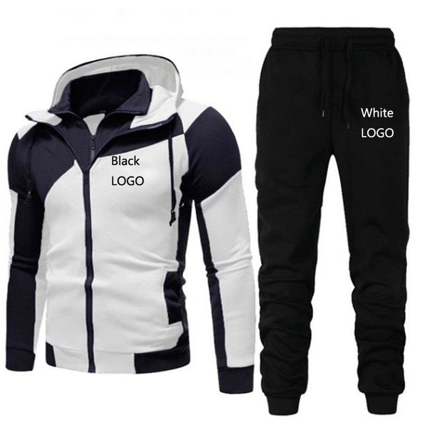 

men's tracksuits autumn winter sets brand sportswear 2 piece clothes hoodies+pants male streetswear coat jackets, Gray