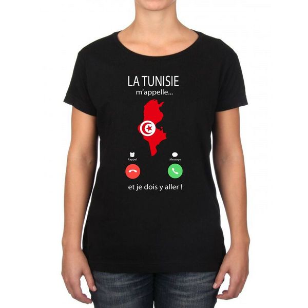 

womens t-shirt tunisia calls me..., White;black