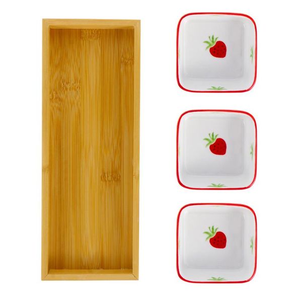 

dishes & plates 1 set japanese style fruit trays 3 compartments ceramic