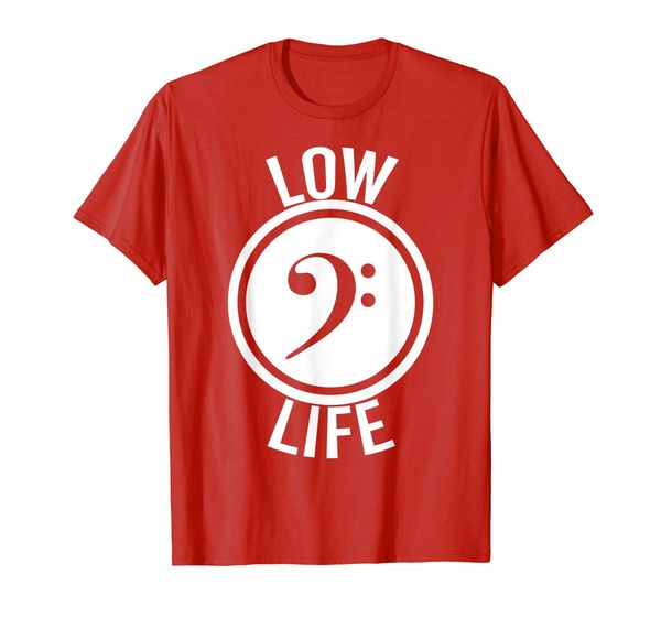 

low life bass clef guitar player music f-clef funny t-shirt, White;black