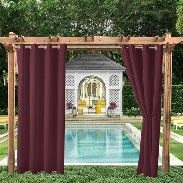 

outdoor curtains waterproof rustproof silver grommet porch decor thermal insulated curtain for patio open-air film & drapes