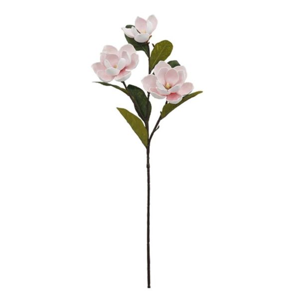 

decorative flowers & wreaths fake decoration magnolia simulation plant artificial with leaves big red 3 heads foamy feel