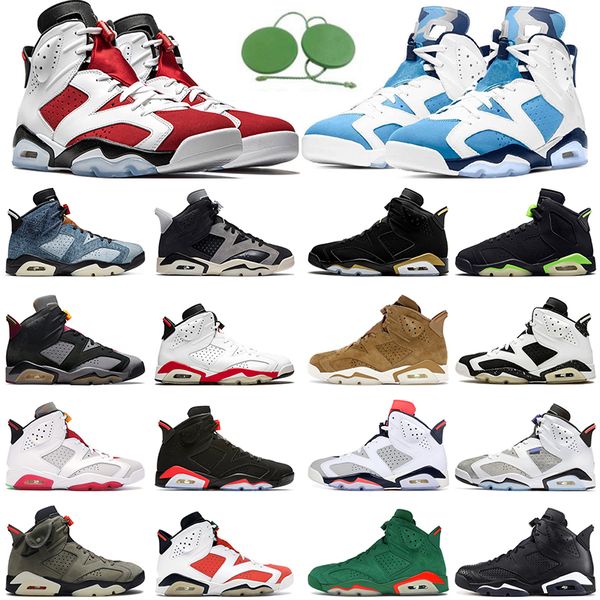 

6 6s men basketball shoes sports trainers sneakers electric green black infrared carmine unc flint gatorade bordeaux hare alterante british