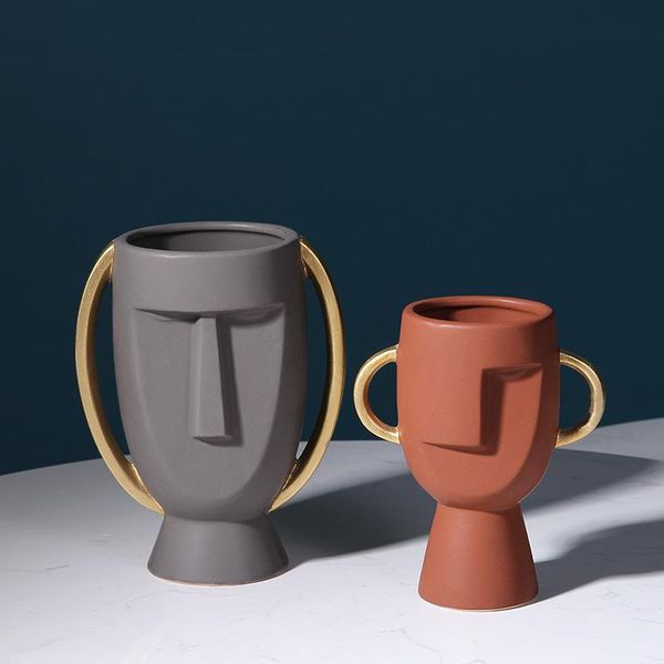 

vases nordic style avatar face ceramic vase creative simple modern home crafts soft decoration ornaments
