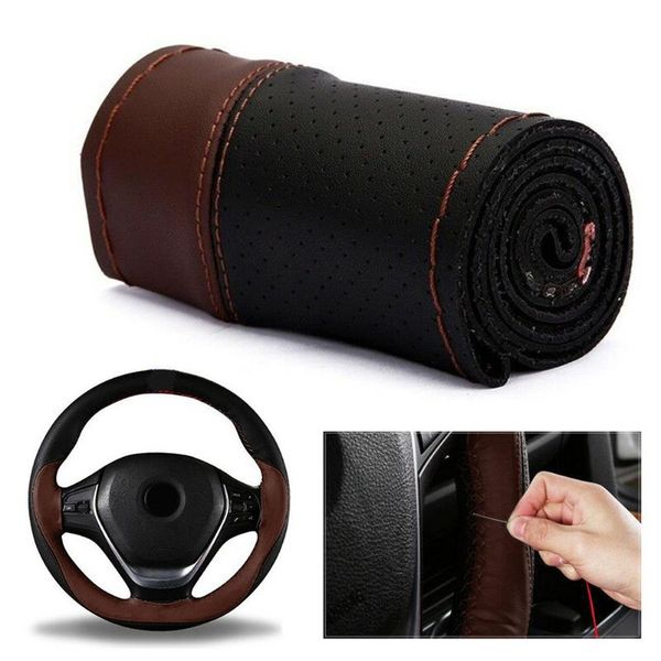 

steering wheel cover genuine leather microfiber soft 1pcs covers