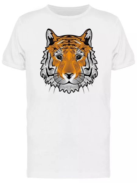 

tiger head art men's tee -image by shutterstock, White;black