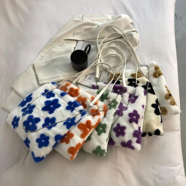 

evening bags exquisite fashion solid color shopping autumn winter plush shoulder for women casual large capacity quality tote handbags