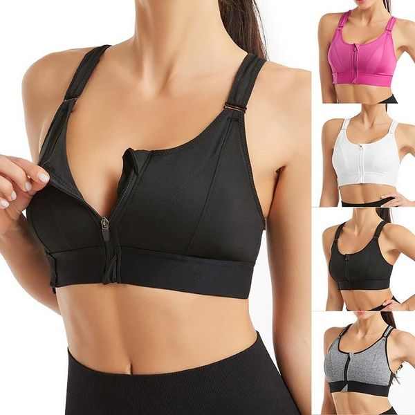 

yoga outfit women's strong support sports bra/front fastening/racer back/full cup/front adjustable strap/ringer back for fitness/yoga/r