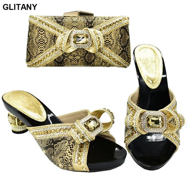 

dress shoes italian and bag set wholesale 2021 women african party pumps summer high heeled for, Black