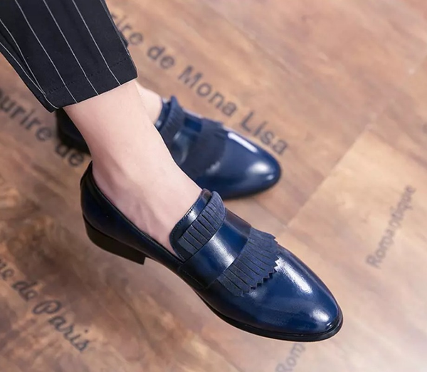 

men shoes new fashion pu leather tassel shoe handmade casual formal stylish loafers shoe zapatos de hombre 4m985, Black