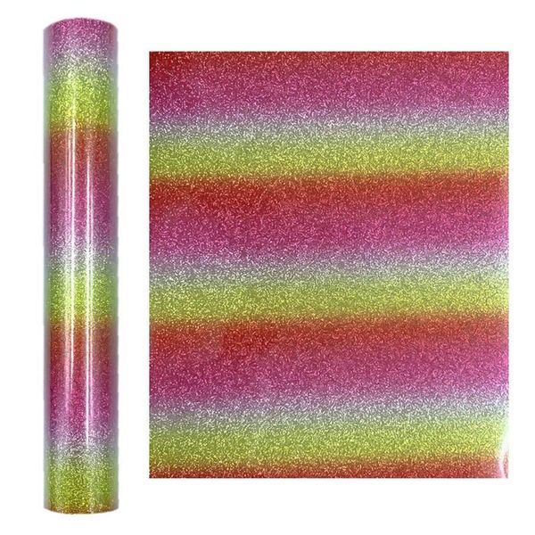 

window stickers glitter heat transfer rainbow gradient self-adhesive roll easy to cut tape ro