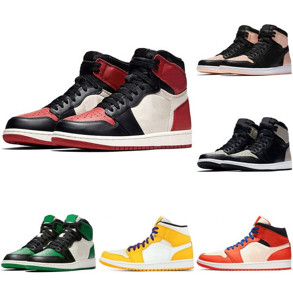 

s scotts 1 1s basketball shoes mens womens pine green fearless royal toe bred toe travis scotts fearless obsidian unc sneakersgajo