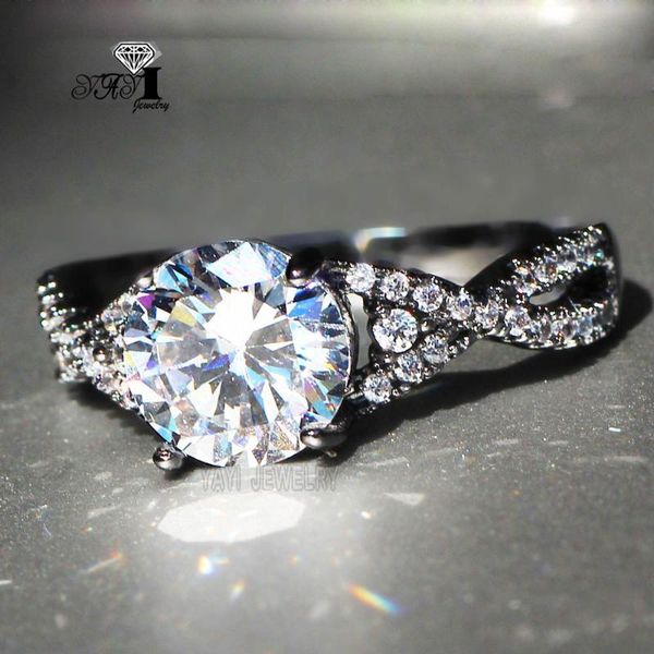 

wedding rings yayi jewelry fashion princess cut 2.9 ct white zircon gold color engagement heart party gifts, Slivery;golden
