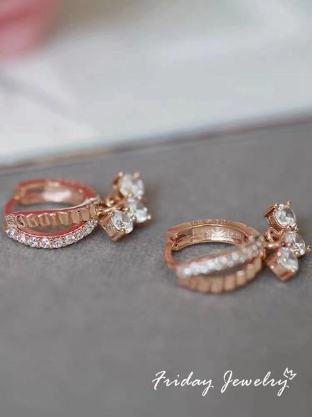 

hoop & huggie kamilia s925silversterling silver european and american personality lock ring buckle net red high sense of temperament earring, Golden;silver