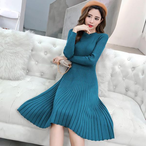 

women's sweaters 2021 spring autumn womens long sweater female solid color loose knitted pullovers bottoming shirts women dress, White;black