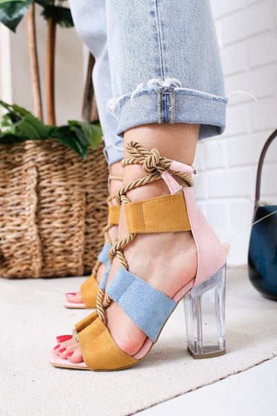 

sandals hari powder high transparent heels women shoes us69235, Black