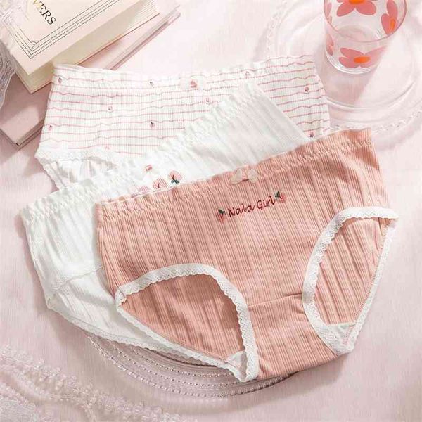 

caramella spring and summer women's new cute pattern peach underwear three pack shorts, Black;white