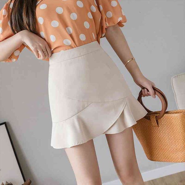 

irregular fishtail skirt women ruffles chiffon black skirt women summer spring high waist thin a-line skirts womens
