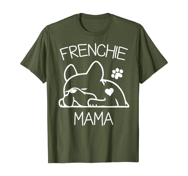 

frenchie mama tshirt french bulldog shirt for women wife, White;black