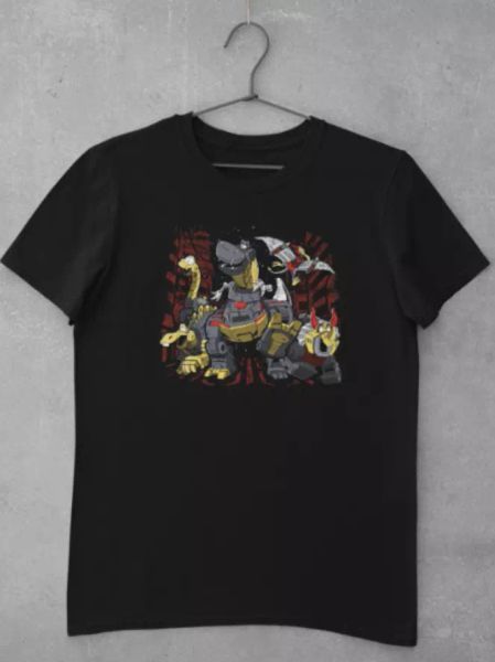 

R1 Bots Before Time The Land Before Time Dinobots Black T-Shirt, White;black
