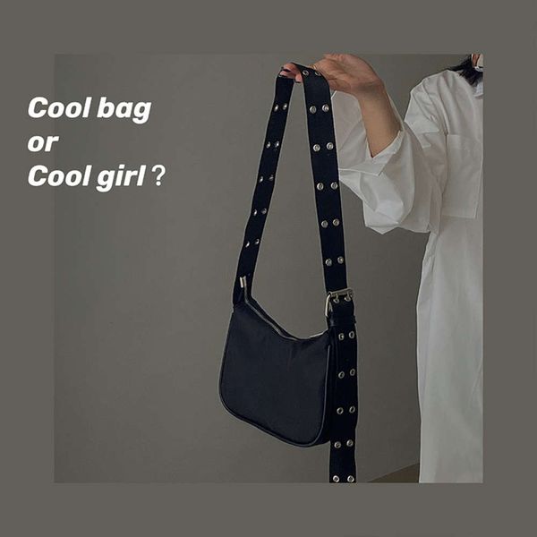 

vintage cool girls black small msenger bag fashion nylon women shoulder s ladi hobos armpit bolsa feminina