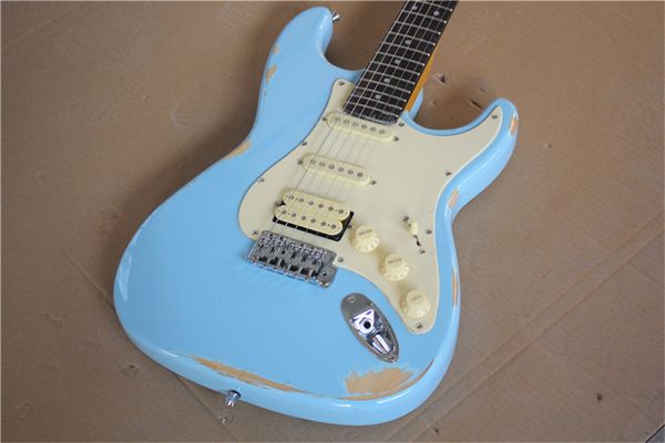 

light blue relic electric guitar
