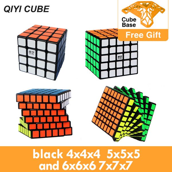 

qiyi cube speed magic cube professional black 2x2x2 3x3x3 4x4x4 5x5x5 6x6x6 7x7x7 neo cubo magico toys for educational game