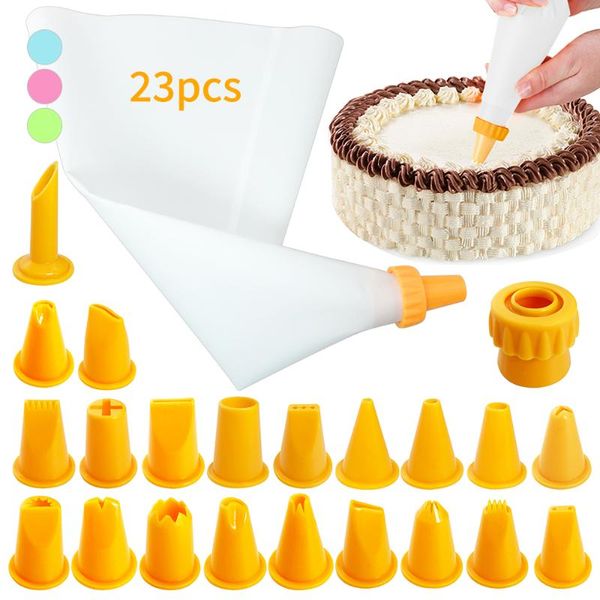

baking & pastry tools 23pcs/set nozzles for cream confectionery bags icing piping tips cakes cake decorating kit