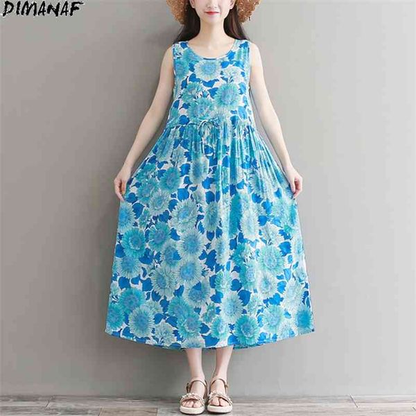 

summer linen dress women floral female sleeveless vest patchwork loose a-line vintage long maxi casual 210531, Black;gray