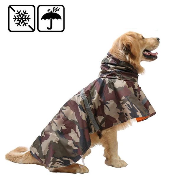 

dog apparel raincoat jacket camouflage cloak for dogs rain coat waterproof puppy pet costumes m-xxl