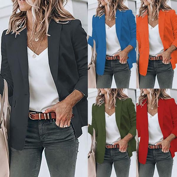 

women's suits & blazers fashion korean casual spring autumn long female business suit 2021 outwear slim coats office ladies blazer work, White;black