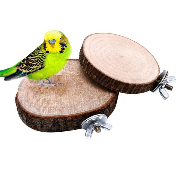 

small animal supplies pet bird parrot chew toy wooden hanging swing birdcage parakeet cockatiel cages platform, double-sided polishing