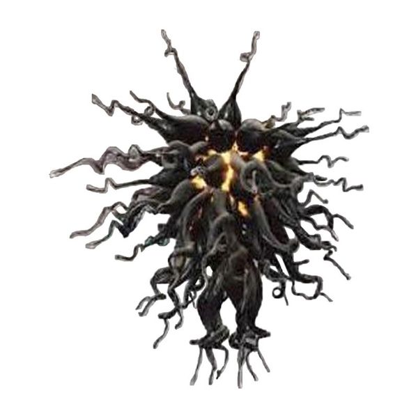 

pendant lamps black color chandelier lighting murano hand blown glass led lights fixtures for home indoor decoration