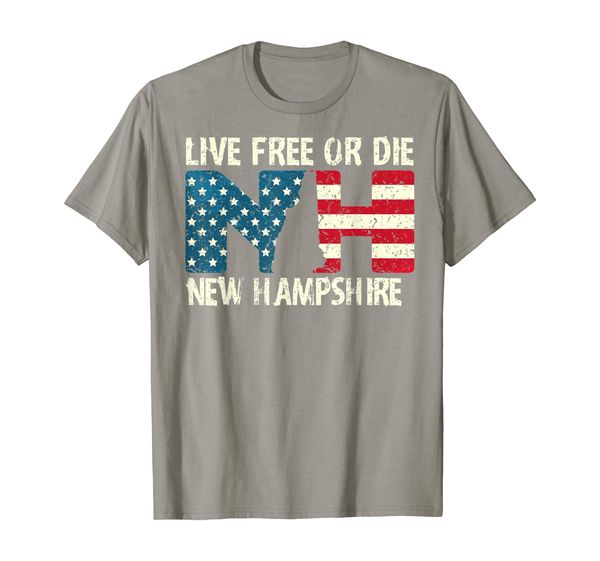 

new hampshire patriotic live or die t-shirt, White;black