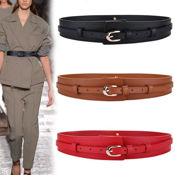 

wide belt women's knot waistbands for dress decorate waist coat accessories belts women, Black;brown