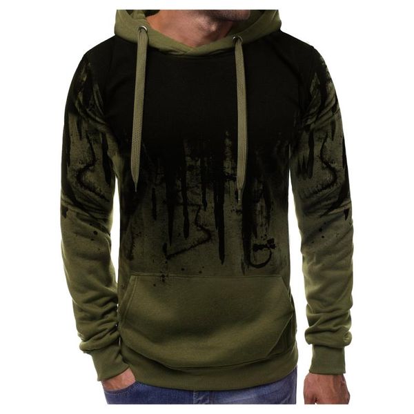 

men's hoodies & sweatshirts long sleeve casual printing sweatshirt spring hip hop pullover sports male hooded loose, Black