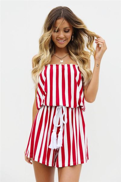 

women's jumpsuits & rompers off shoulder casual womens playsuit striped women bodycon oversized overalls clothing, Black;white