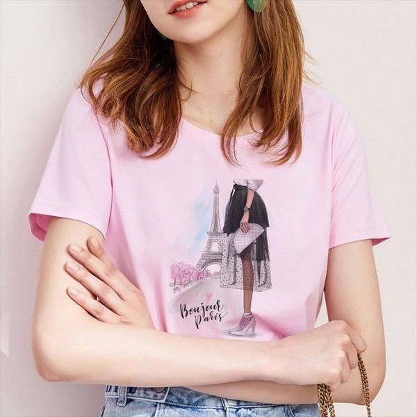 

summer and women fashion mens t shirts thin section harajuku binuong paris letter printed casual tees trend, White;black
