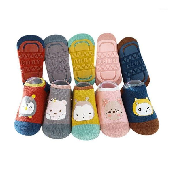 

0-5y spring and summer children's socks glue non-slip baby floor toddler cartoon home children short tube, Pink;yellow