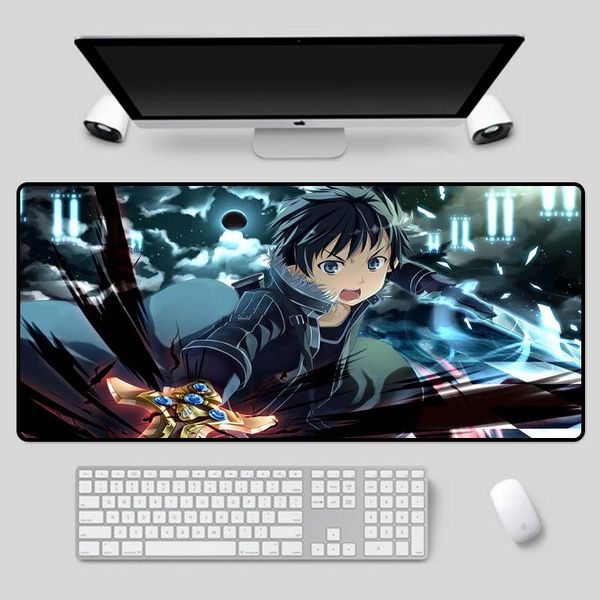 

mouse pads & wrist rests xgz multi-size selection anime swordsman pattern table mat as pad home gaming office keyboard