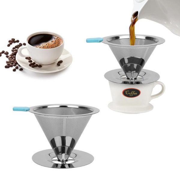 

coffee filters stainless steel brew drip funnel reusable filter mesh tea kitchen gadget