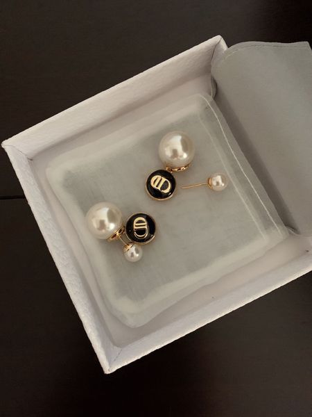 

75% off luxury jewelry 2021 new black oil dripping double sided earrings clearance tz0m, Silver