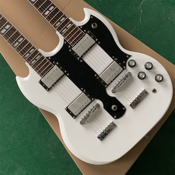 

the body and neck of the double head electric guitar assemble the semi-finished electric guitar electric bass by yourself