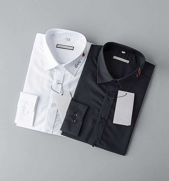 

2021 mens shirt luxury designer fashion trend wear long sleeve business casual brand spring slimming -3xl, White;black