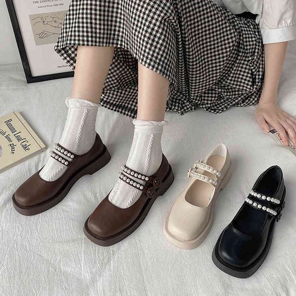 

dress shoes lolita beading shoes mary janes toe-square oxford buckle double woman pearls princess zapatos mujer 9188n 0djb, Black