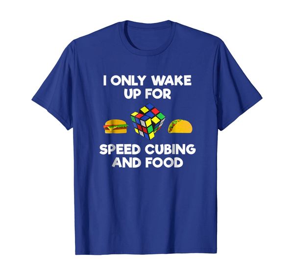 

speed cubing funny shirt - wake up - food, White;black