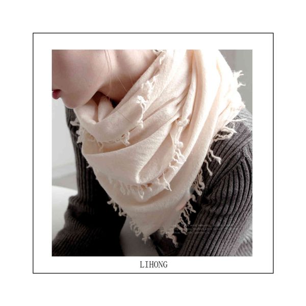 

2021 winter scarf ladi neck warm and fashionable 100% pure wool ladi scarf, Blue;gray