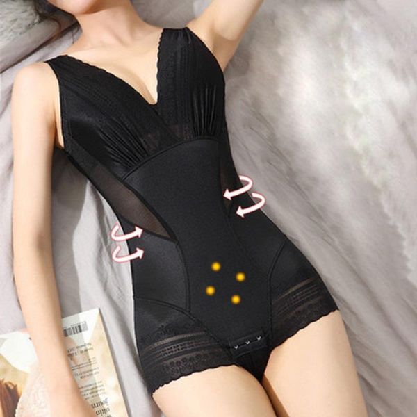 

women's shapers women jumpsuit solid color corset slimming body shapewear waist trainer shaper over bust bodysuit underwear, Black;white