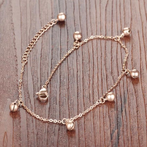

anklets chain bells sound bracelets jewelry tassel stainless steel ankle beach anklet, Red;blue